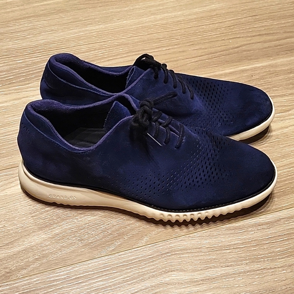 COLE HAAN Laser-(DISCONTINUED) Grand.Os Blue Suede Shoes